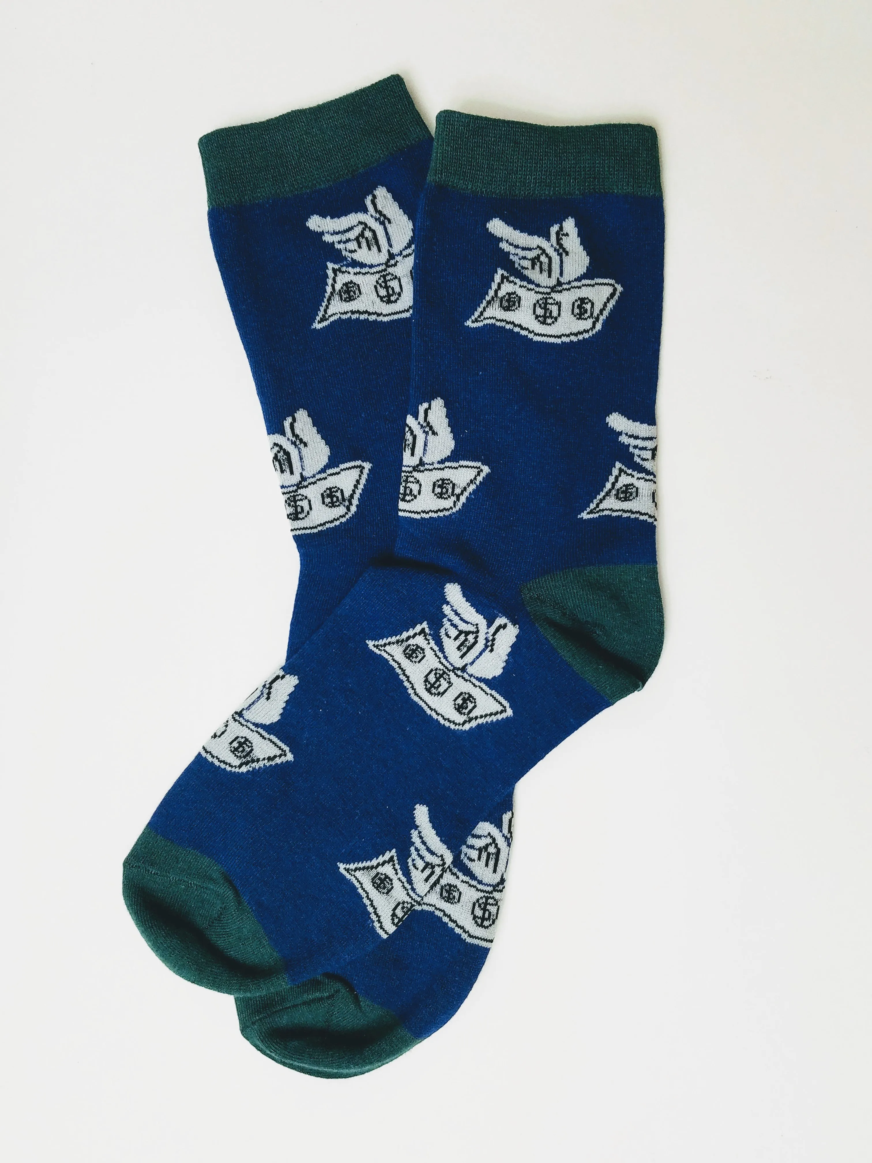 Flying Dollar Bills Crew Socks