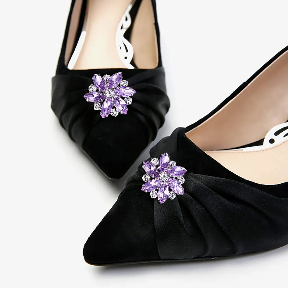 Flyonce Shoe Clips Rhinestone Crystal Shoes Buckle for Women,Decoration Charms for Dress Hat