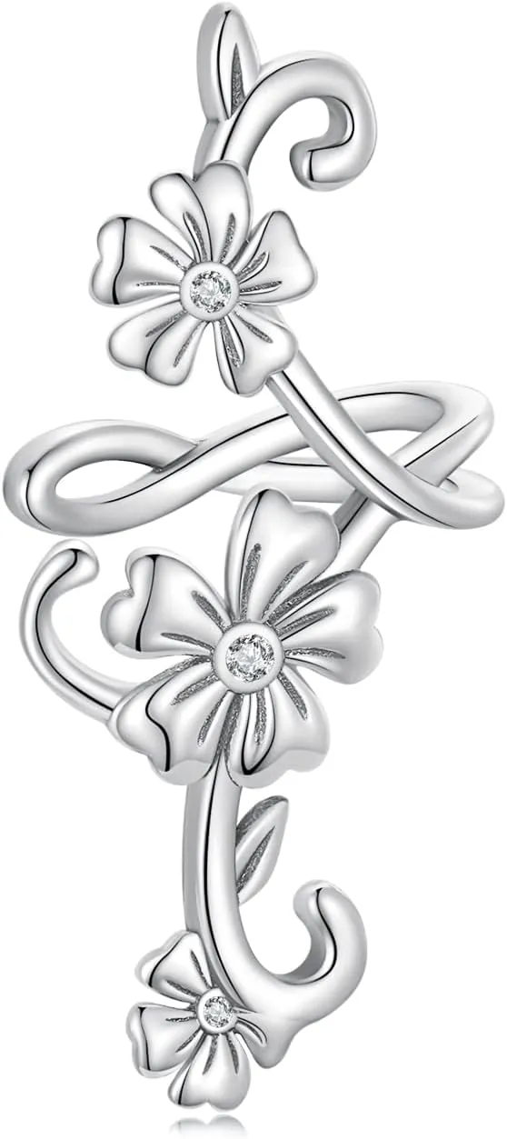 for Women, Plain Flower Ear Cuffs Earrings