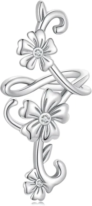 for Women, Plain Flower Ear Cuffs Earrings