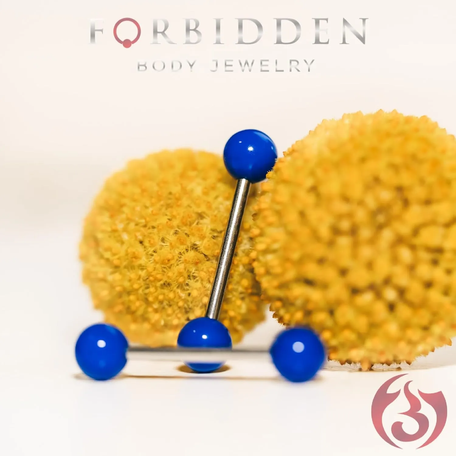 Forbidden Body Jewelry 14g 16mm (5/8 Inch) Hypoallergenic Titanium Double Ball Nipple & Tongue Ring Barbells