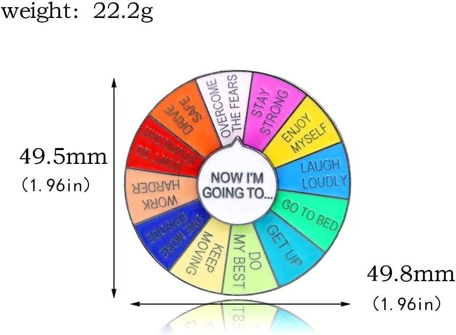 Funny Mood Pins - Cute Color Wheel Enamel Pin - Aesthetics Gifts for Kids Teens Women and Men