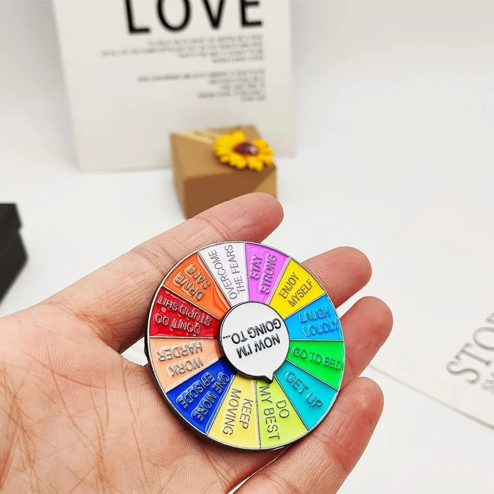 Funny Mood Pins - Cute Color Wheel Enamel Pin - Aesthetics Gifts for Kids Teens Women and Men