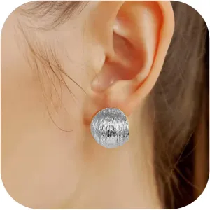 Gold Plated Sterling Silver Post Chunky Hoop Statement Huggie Stud Earrings Women
