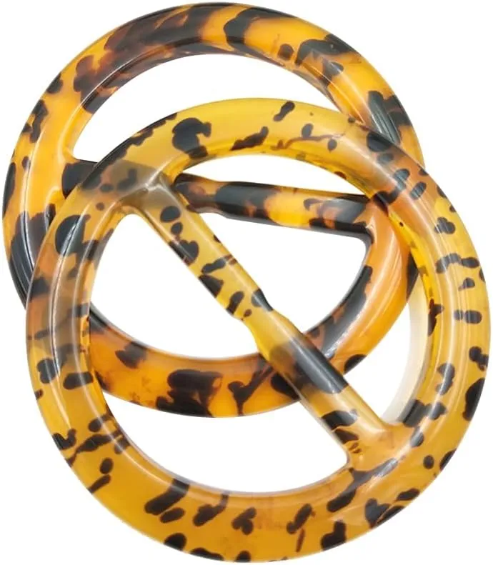 GSHLLO 10 Pcs Round Resin Scarf Ring Leopard T Shirt Tie Clips Shirt Wrap Holder Shawl Buckle Neckerchief Clip Clothes Knotted Button for Girl Women
