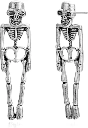 Halloween Skeleton Earrings Spooky Skull Skeleton Dangle Earrings for Women Costume Dress Up Ghost Earrings