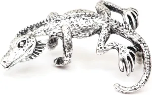 Iguana Lizard Earring Ear Cuff Metal Wrap CD01 Silver Tone Gecko Statement Fashion Jewelry