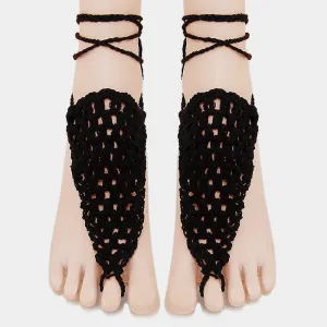 iLLASPARKZ 1Pair - Crochet lace up anklets