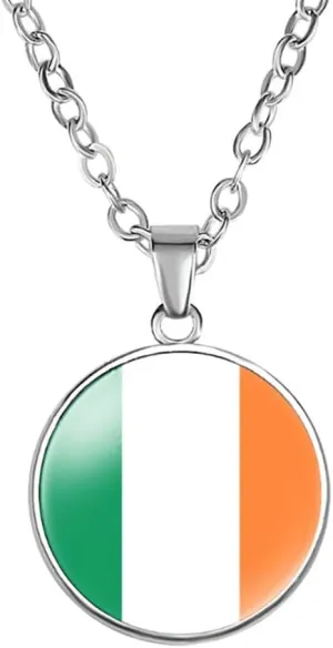 Ireland Country Flag Necklace Alloy Necklace for Men Women