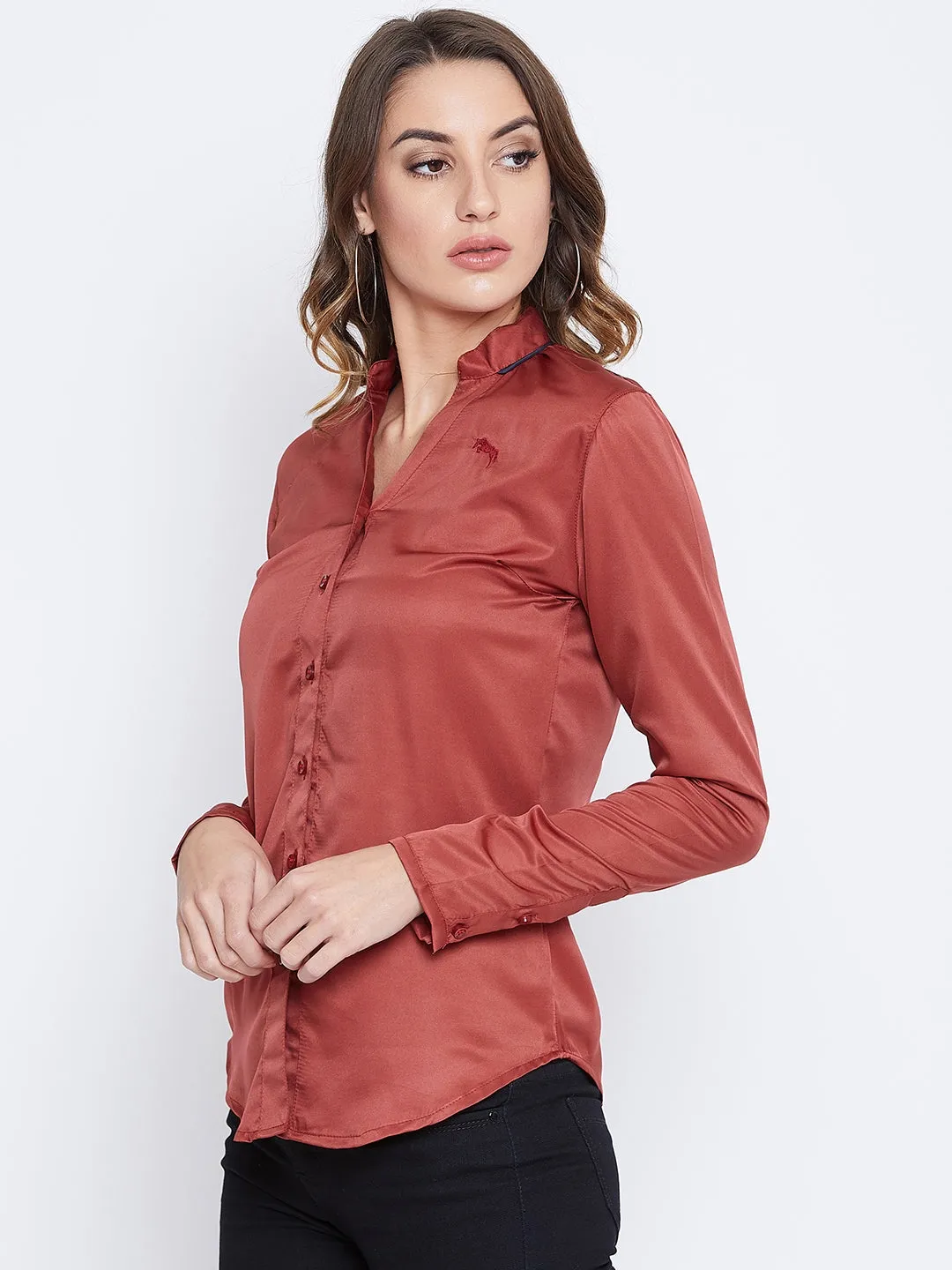 JUMP USA Women Red Solid Casual Shirts