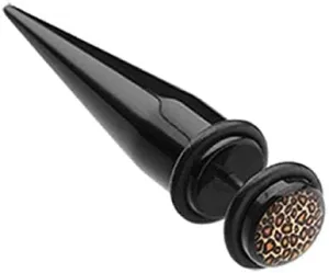Leopard Print Acrylic Fake Taper with O-Rings