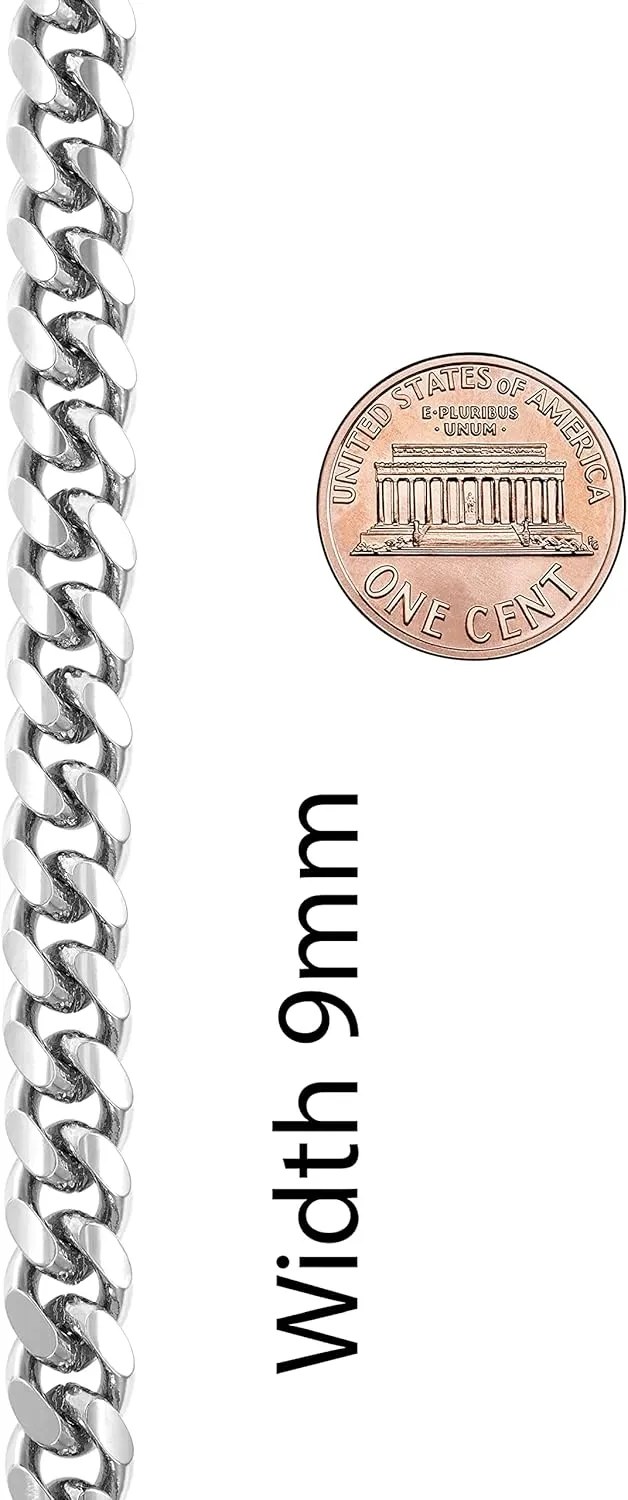 LIFETIME JEWELRY 9mm Miami Curb Cuban Link Chain Necklace 24k Gold Plated