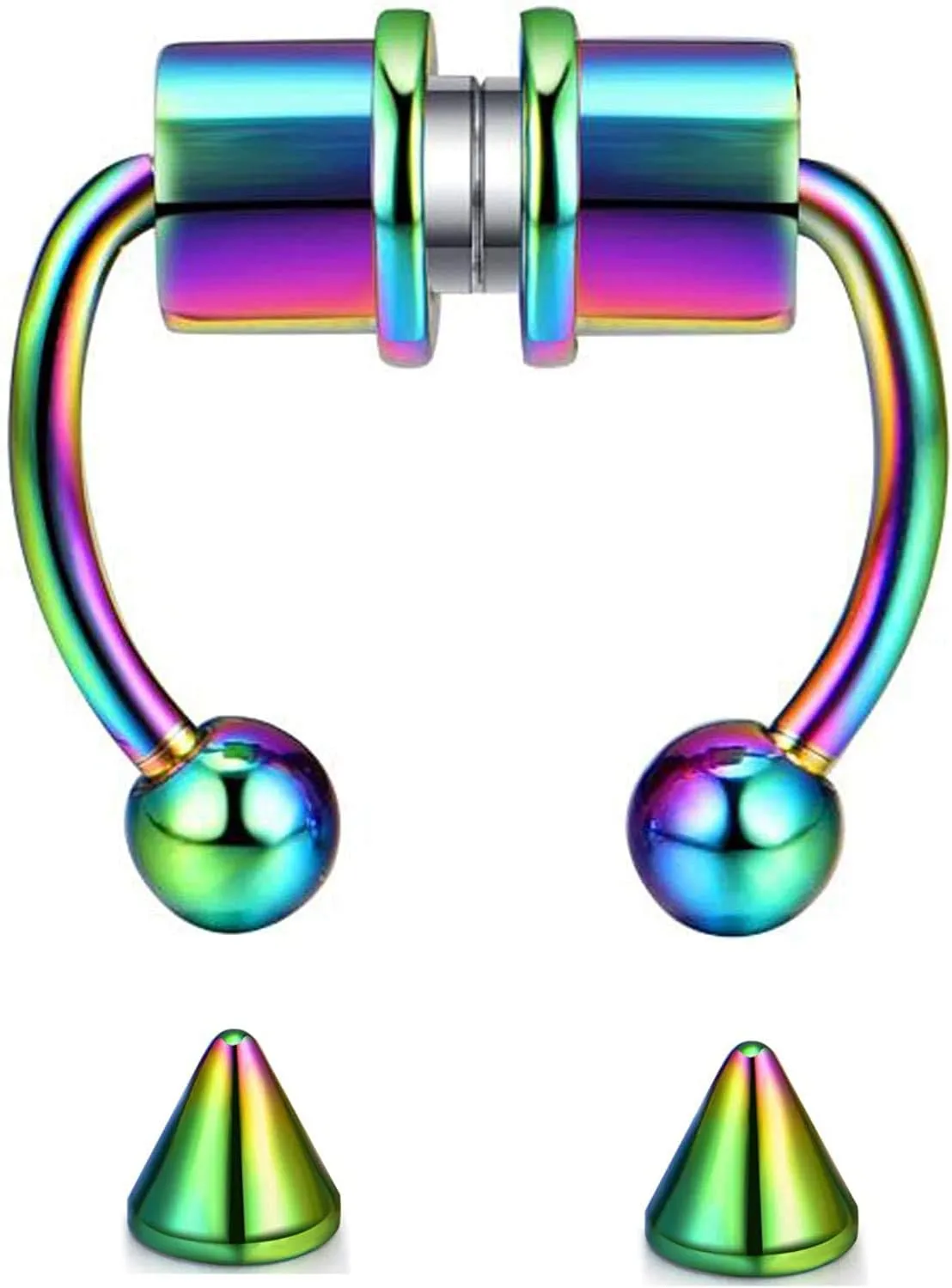 Magnetic Septum Nose Ring Horseshoe Stainless Steel Faux Fake Nose Septum Rings Non-Pierced Clip On Nose Hoop Ring