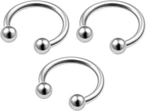 MATIGA 3Pcs Surgical Steel 20g-14g horseshoe earring Piercing Jewelry Cartilage Septum Nose Tragus Eyebrow Daith Helix More Choices