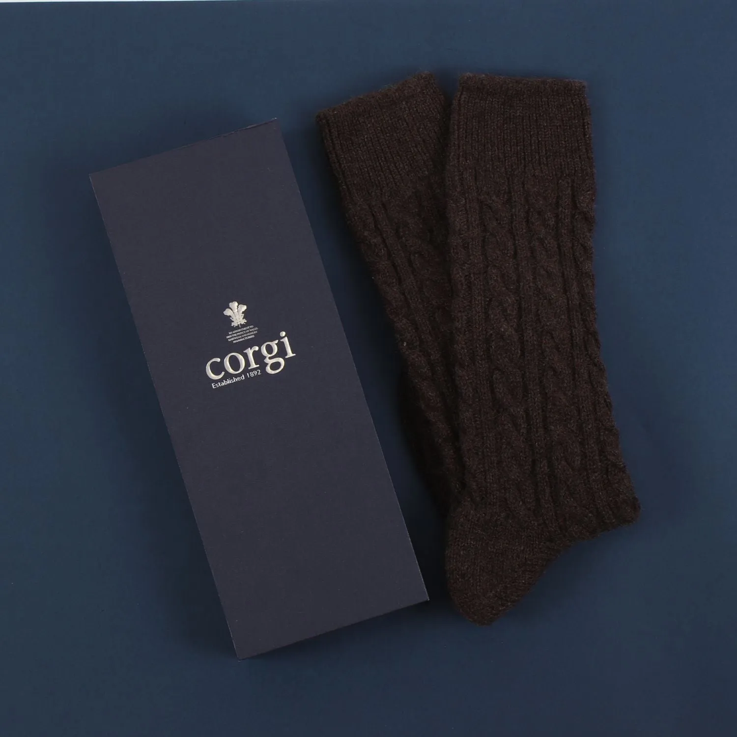Men's Handmade Cable Cashmere Socks