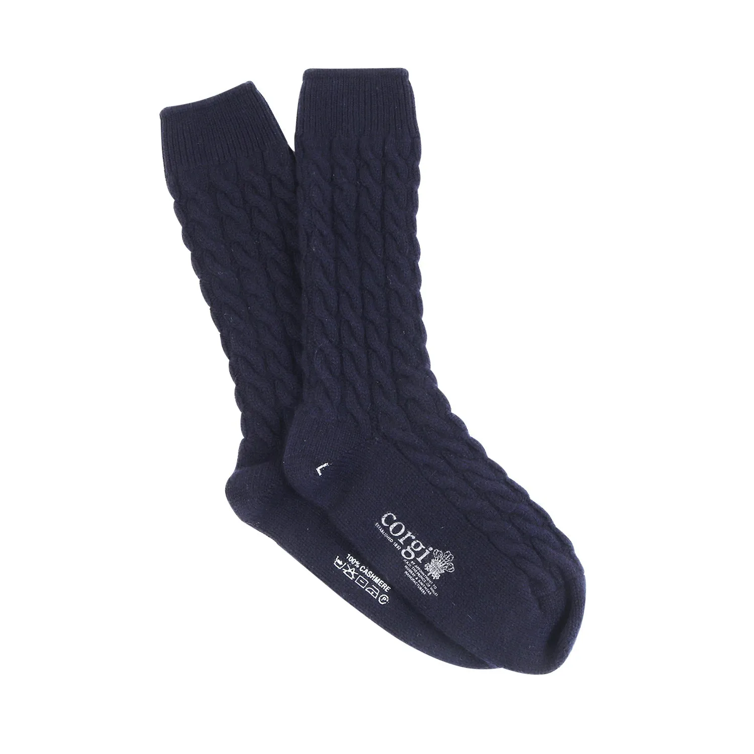 Men's Handmade Cable Cashmere Socks