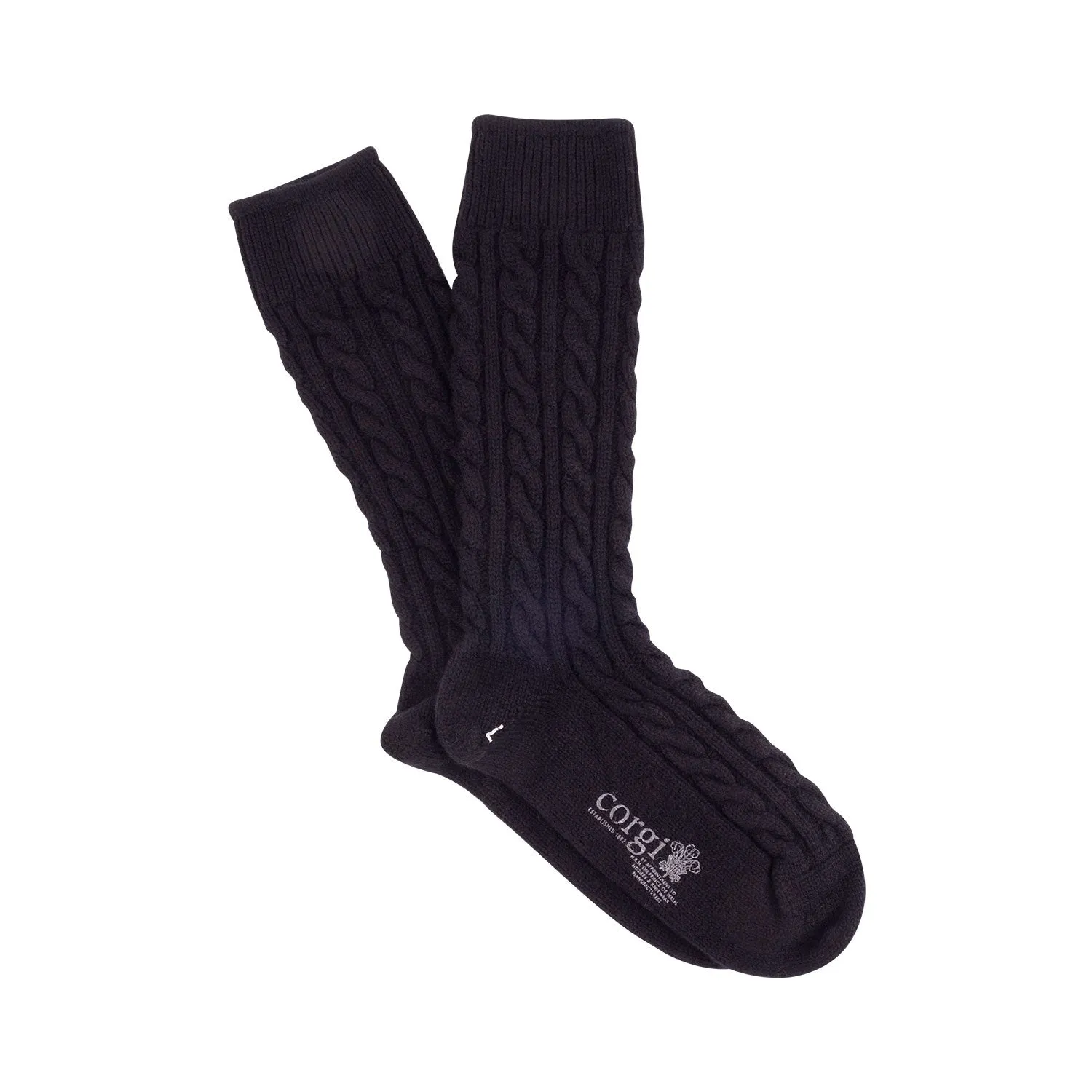 Men's Handmade Cable Cashmere Socks