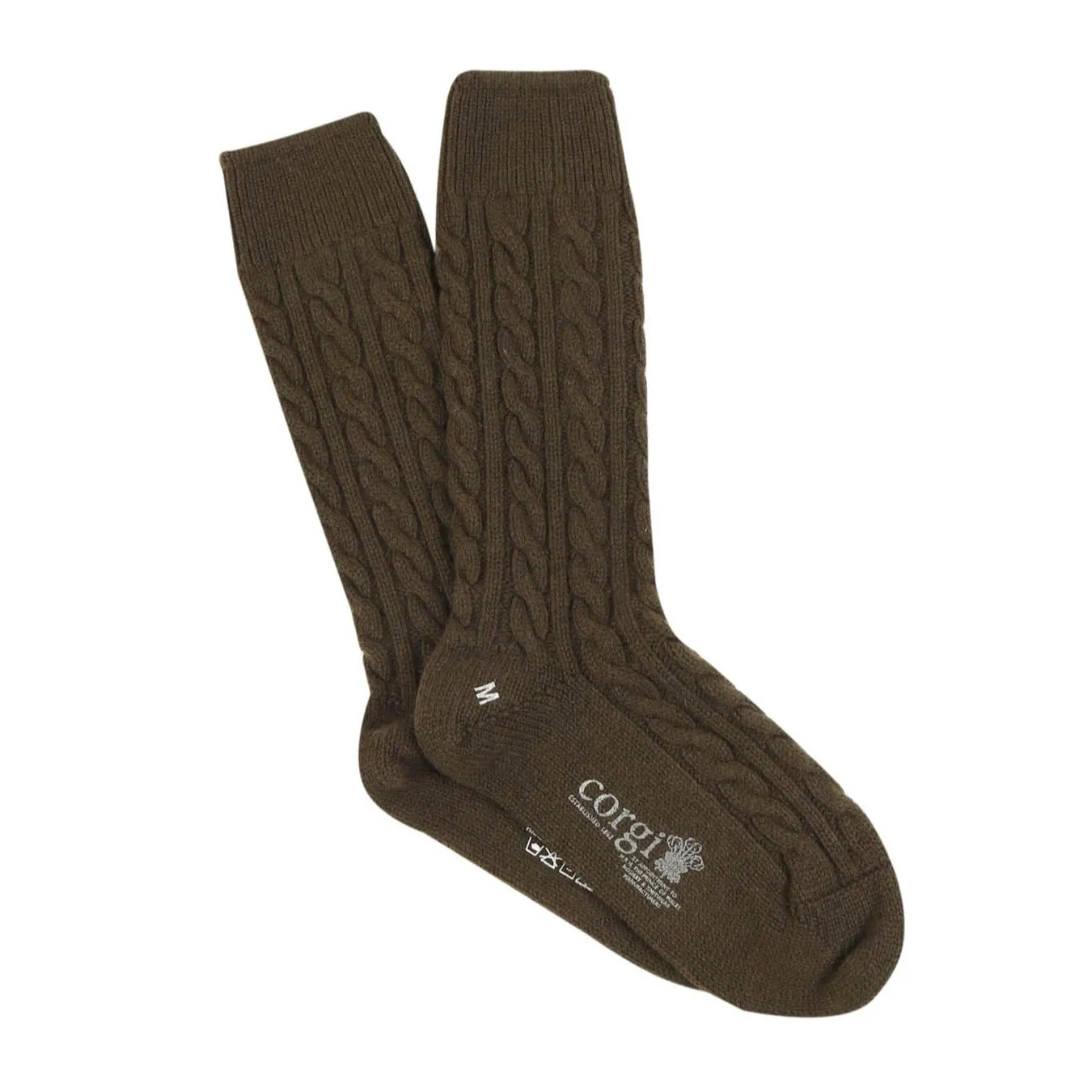 Men's Handmade Cable Cashmere Socks