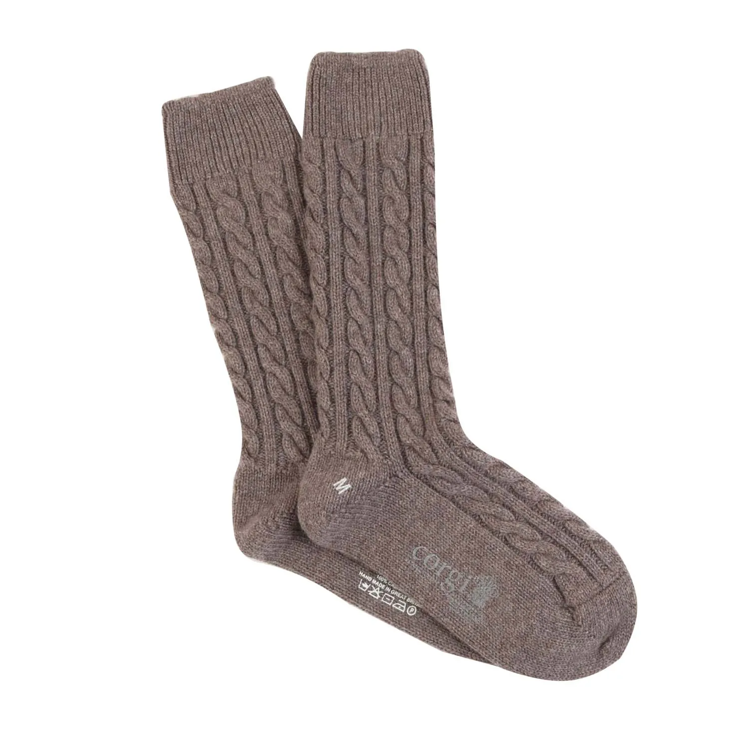 Men's Handmade Cable Cashmere Socks