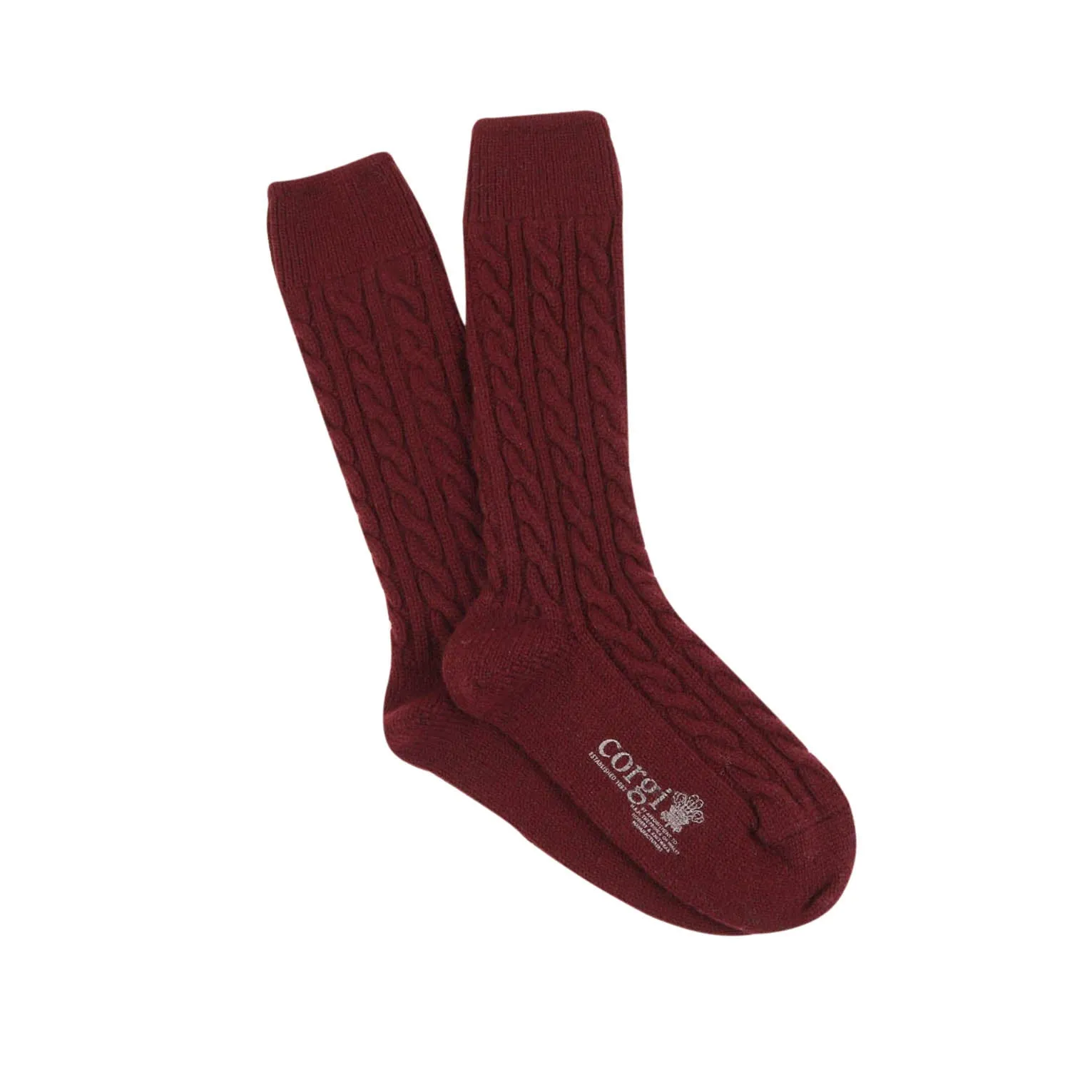 Men's Handmade Cable Cashmere Socks