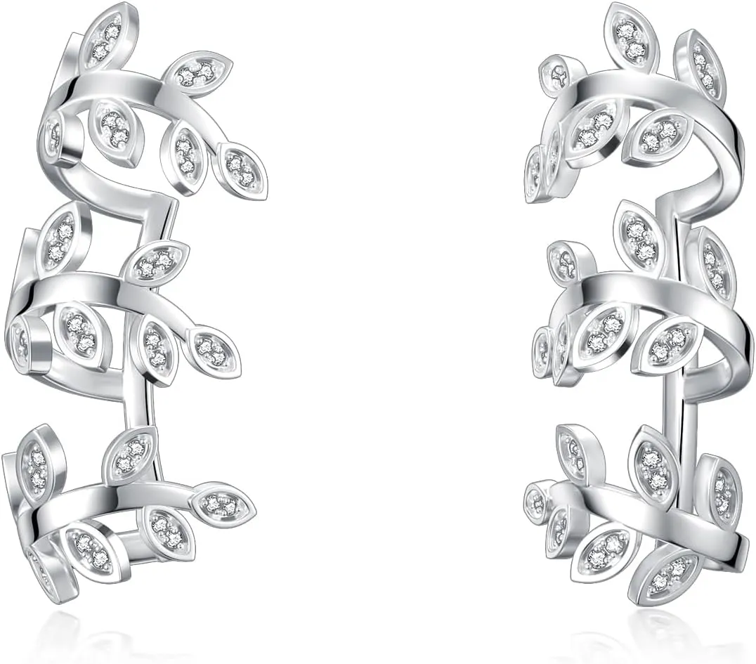 Midari Ear Cuff 925 Sterling Silver Leaf Earrings Ear Cuffs Non Piercing Wraps Earrings Jewelry Gifts for Women