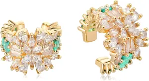 MTMY Gold Ear Cuff Earring for Women 14K Gold Plated Cubic Zirconia Non-Pierced Clip on Cartilage Chunky Ear Cuffs Hypoallergenic Jewelry