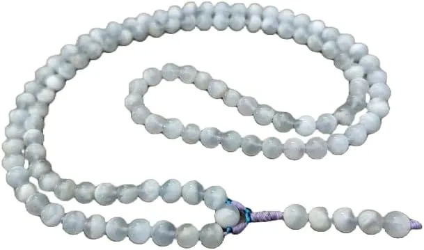 Natural Aquamarine 8mm 108 Mala Beads, Spiritual, Meditation Beads, Reiki, Japa Mala, Buddhist Prayer Beads, Yoga Bracelet, healing beads LKMALA-RRGU-164