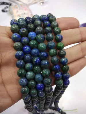 Natural Azurite 6mm 108 Mala Beads, Spiritual, Meditation Beads, Reiki, Japa Mala, Buddhist Prayer Beads, Yoga Bracelet, healing beads LKMALA-RRGU-1456