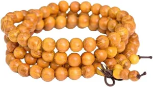 Natural Golden Rosewood 8mm 108 Mala Beads, Spiritual, Meditation Beads, Reiki, Japa Mala, Buddhist Prayer Beads, Yoga Bracelet, healing beads LKMALA-RRGU-2607
