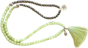 Natural Green Onyx & Hematite 6mm 108 Mala Beads, Spiritual, Meditation Beads, Reiki, Japa Mala, Buddhist Prayer Beads, Yoga Bracelet, healing beads LKMALA-RRGU-1072