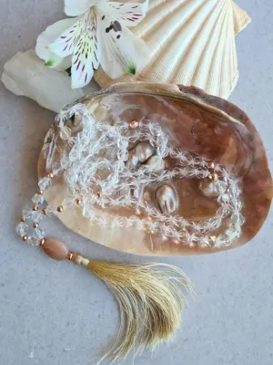 Natural Peach Moonstone, Pyrite 6mm 108 Mala Beads, Spiritual, Meditation Beads, Reiki, Japa Mala, Buddhist Prayer Beads, Yoga Bracelet, healing beads LKMALA-RRGU-2676