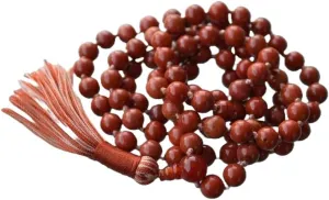 Natural Red Jasper 8mm 108 Mala Beads, Spiritual, Meditation Beads, Reiki, Japa Mala, Buddhist Prayer Beads, Yoga Bracelet, healing beads LKMALA-RRGU-1718