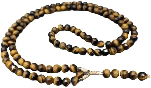 Natural Tiger eye 8mm 108 Mala Beads, Spiritual, Meditation Beads, Reiki, Japa Mala, Buddhist Prayer Beads, Yoga Bracelet, healing beads LKMALA-RRGU-179