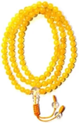 Natural Yellow Jade 8mm 108 Mala Beads, Spiritual, Meditation Beads, Reiki, Japa Mala, Buddhist Prayer Beads, Yoga Bracelet, healing beads LKMALA-RRGU-827