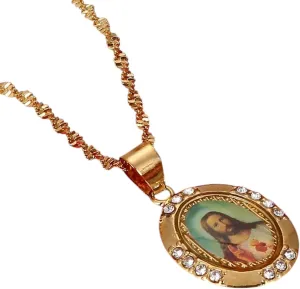 New 2025 Arrival Jesus Portrait Necklace Pendant Women Jesus Father Cross Necklace Christian With For You Accessories Trendy Creative Gift