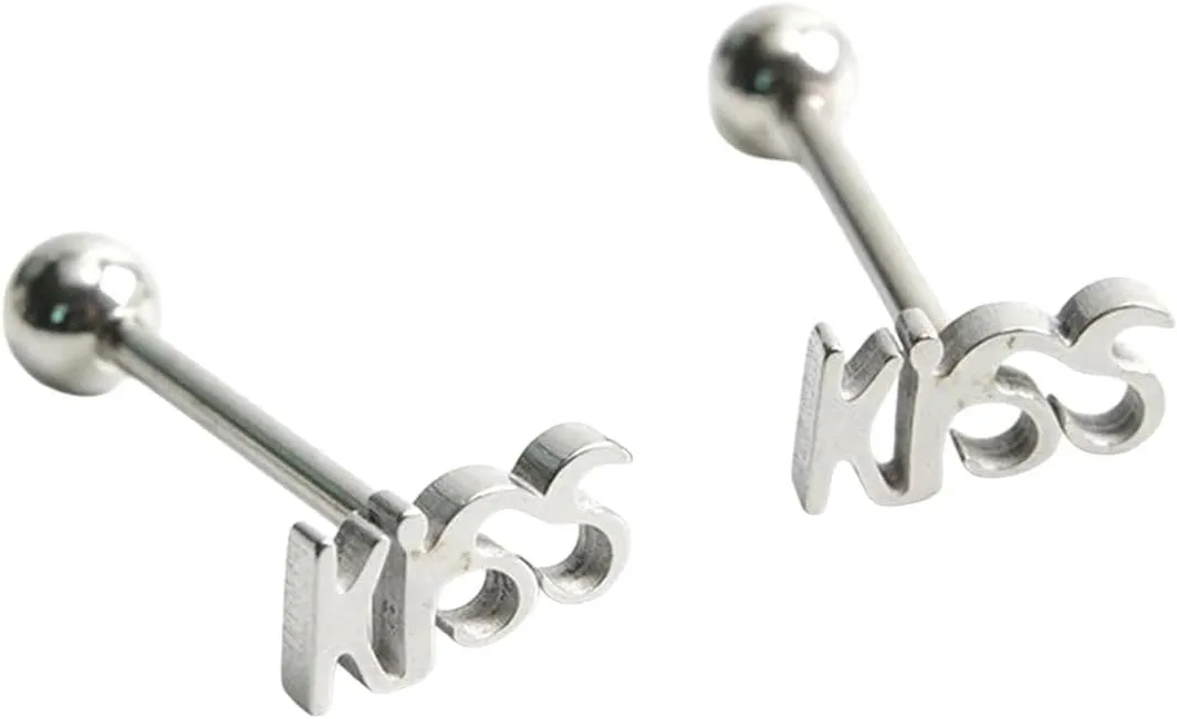 New 2025 Unisex 1Pc Stainless Steel Sexy Punk Tongue Piercing Finger Kiss Rings Unisex Body Barbell Decoration Jewelry Luxury With You Accessories Trendy Best For Gift For Women And Men