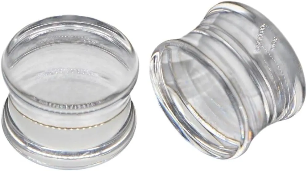 New 2025 Unisex 2Pcs White Black Transparent Acrylic Ear Tunnel Plug Gauges Piercing Double Curved Saddle Expander Stretcher Body Jewelry Fashion Accessories Creative For Women And Men Men