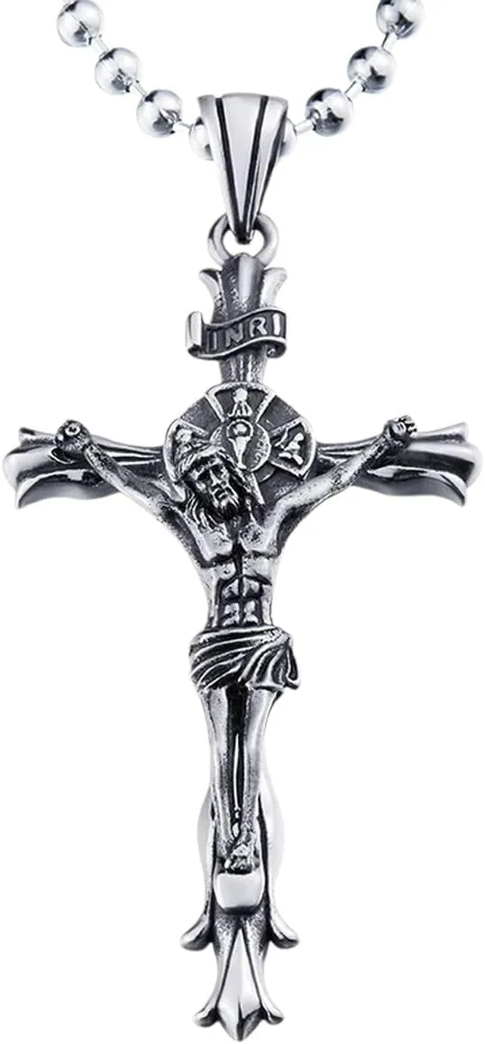 New 2025 Unisex Gift Fashion 316L Stainless Steel Jesus Cross Pendant Necklace Christian Hip Hop Rock Decoration Jewelry Luxury With For You Accessories Trendy Creative Best For Women And Men