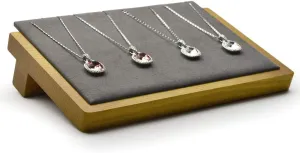 Oirlv Wood Necklace Display Board Pendant Long Chain Holder Jewelry Showcase Organizer (Grey)