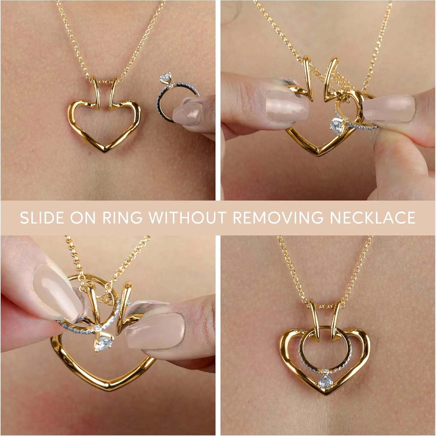 Original Patented Ring Holder - Stainless Steel Necklace - Women & Men Wedding & Engagement Ring Holder - Gift for Her