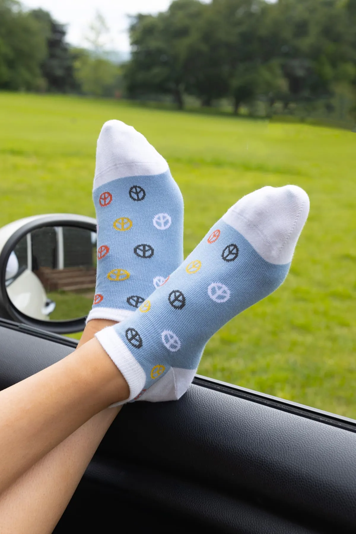 Peace Women's Trainer Socks - Blue