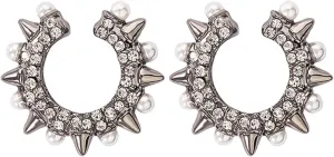 Pearl Ear Cuff Earrings for Women Rhinestone Rivet Ear Cuff Wraps Earrings Chunky Non Piercing Clip Earrings Trendy Jewelry Gifts for Women