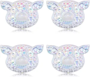 Plastic Earrings, KMEOSCH 2 Pairs Plastic Bling Pig Head Earrings Studs for Sensitive Ears