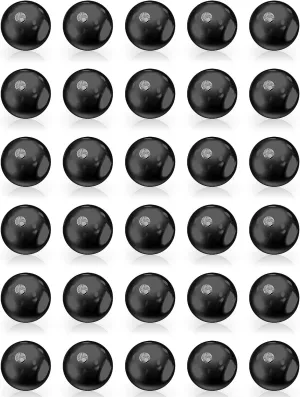 Prjndjw 30Pcs 14G 16G Replacement Balls Externally Threaded Surgical Steel Round Tongue Nipple Belly button Lip Rings Septum Piercing Barbell Earrings Parts 3mm 5mm Silver/black Piercing Balls