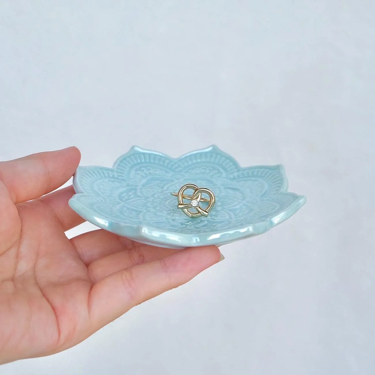 PUDDING CABIN Blue Mandala Ring Dish, Birthday Gift for Friend Female Women Mom Girls