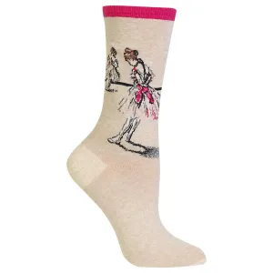 "Degas' Study of a Dancer" Cotton Dress Crew Socks by Hot Sox - Medium