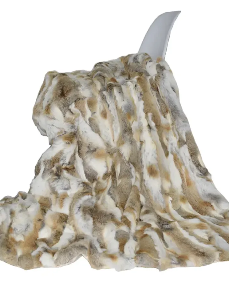 Rabbit Fur Throw (Brown)