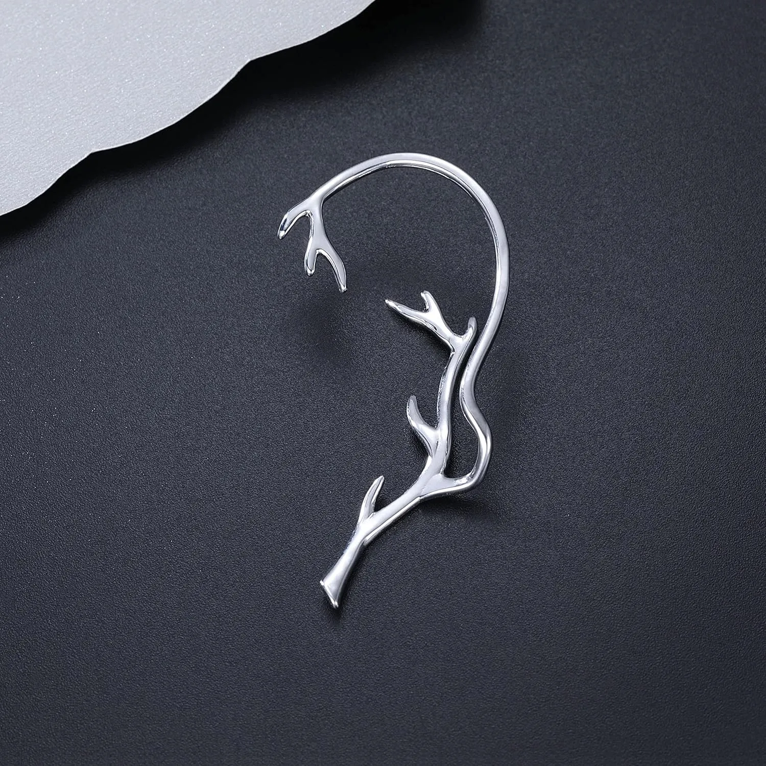 Reffeer Platinum Plated Copper Cartilage Cuff Earring Non Piercing Wraps for Women Clip Ons Earring Climber