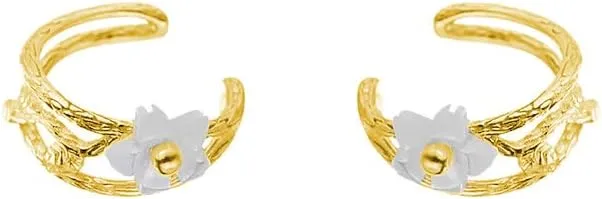 Reffeer Solid 925 Sterling Silver Flower Cuff Clip-On Earrings Cartilage Wraps for Women Teens Helix Ear Cuffs No Piercing