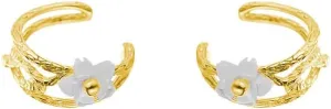 Reffeer Solid 925 Sterling Silver Flower Cuff Clip-On Earrings Cartilage Wraps for Women Teens Helix Ear Cuffs No Piercing